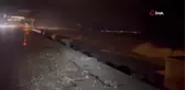 Karadeniz Sahil Yolu'nda şiddetli dalgalar yolun çökmesine neden oldu
