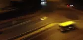 Edirne'de polisin dur ihtarına uymayan otomobili dron ile kovalama anı