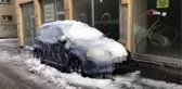 Erzurum'da buz tutan otomobil görenleri şaşkına çevirdi