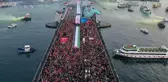 Gazze ve şehitlerimiz için bir araya geldiler! Galata Köprüsü'ndeki tarihi yürüyüşte insan seli