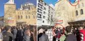 Cami çatısına çıkan vatandaş, Ali Babacan'ı protesto etti