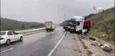 Gönen-Bandırma Kara Yolu'nda tır devrildi