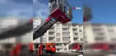 Erzurum'daki apartman paniği: Mahsur kalan aileyi itfaiye ekipleri kurtardı