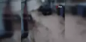 Cizre'de sele kapılan 2 vatandaş son anda kurtuldu, o anlar kamerada