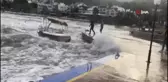 Datça'da teknelerin fırtınayla imtihanı kamerada
