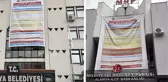 CHP'nin belediye binasına astığı borç afişine MHP'den alacak afişli cevap