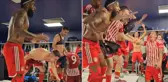Fondaki şarkı Fener taraftarını kızdıracak! Olympiakoslu oyuncular soyunma odasında böyle sevindi