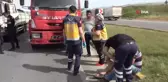 Lastiği patlayan kamyon faciaya neden oluyordu