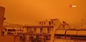 Atina'da Sahra'dan gelen çöl tozu gökyüzünü turuncuya boyadı