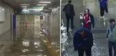 Ankara'da kuvvetli yağış sonrası metroyu su bastı! O anlar kamerada