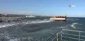 Mersin'de fırtına: Kızkalesi'nde tekne karaya oturdu