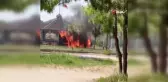 Kapaklı Kazak Gölü'nde kafede çıkan yangın