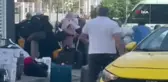 Pendik'te turistlerin taksiciyle 'taksimetre çok yazdı' kavgası kamerada
