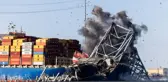 Baltimore'daki köprünün kalan kısmı kontrollü olarak patlatıldı