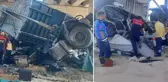Viyadükten düşen tırda sıkışan 2 kişi hayatını kaybetti