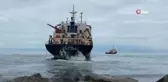 Hopa sahilinde karaya oturan yük gemisi için kurtarma çalışması başlatıldı