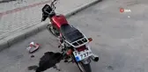 Karaman'da otomobil ile çarpışan motosiklet sürücüsü yola savruldu: 1 yaralı