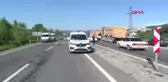 Tüp kamyonuyla hafriyat kamyonu çarpıştı, 2 kişi yaralandı