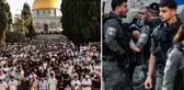 Çok sayıda kişi darbedildi! İsrail zulmünün gölgesinde 40 bin kişi Mescid-i Aksa'da bayram namazı kıldı