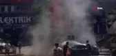 Otomobilde çıkan yangın paniğe yol açtı
