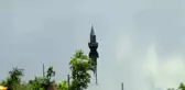 Kars'ta eski köy sular altında kalırken, köyden sadece geriye caminin minaresi kaldı