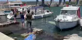 Haliç sahilinde denize düşen otomobil kurtarıldı