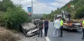 Kağıthane'de takla atan araçtan burnu bile kanamadan çıktı