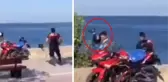 Kadını denize atmaya çalışan kişi polisin müdahalesiyle engellendi