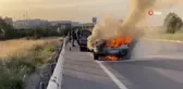 Otomobil alev alev yandı
