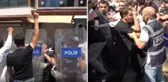 İsrail protestosunda tehlikeli gerginlik! Tekbir getirerek Burger King şubesine saldırdılar