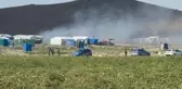 Konya'da tarım işçileri önce kavga etti, sonra çadırları ateşe verdi