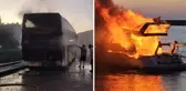 Turizm firmasının aynı anda hem otobüsü hem de teknesi yandı