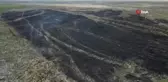 Eber Gölü'nün yanan bölümü havadan görüntülendi