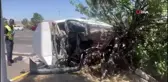 Ağaca çarpan otomobil devrildi: 1 ağır 5 yaralı