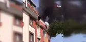 Sancaktepe'de 5 katlı binanın çatı katındaki daire alev alev yandı