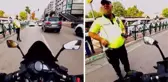Trafik polisinden kız arkadaşını kasksız taşıyan sürücüye ayar: Seni sevmiyi