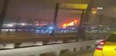 E5 Karayolunda Seyir Halindeki Araç Alev Alev Yandı