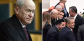 Bahçeli, topa tuttuğu Özgür Özel ve DEM Partililerle tokalaştı