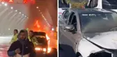 12 saat önce aldığı araba kül oldu, canını zor kurtardı