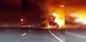 Çanakkale'de Seyir Halindeki Saman Yüklü Tır Yangın Çıkardı