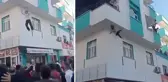 Yangından kurtulmak için binanın 3. katından aşağı atladılar