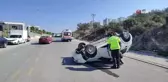 Kuşadası'nda Takla Atan Otomobilde Sürücü Yaralandı