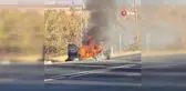Elazığ'da Seyir Halindeki Otomobil Alev Alev Yandı