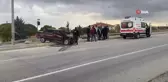 Konya'da Otomobil Durakta Direğe Çarptı: 1 Yaralı
