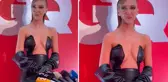 Melisa Döngel ödül gecesine dekoltesiyle damga vurdu