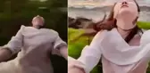 Trenden sarkarak poz veren genç kız, ağaca çarparak düştü