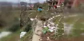 Rize'de Heyelan Sonucu Taş Duvar Yıkıldı