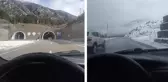 4 dakikalık tünelde yazdan kışa yolculuk