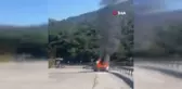 Bodrum'da Seyir Halindeki Araçta Yangın Çıktı