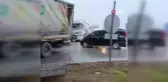 Afyonkarahisar'da Tırın Kaza Yaptığı Olayda Faciadan Dönüldü